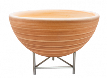 Aetna große Feuerschale mit niedrigem Fuß, Edelstahl